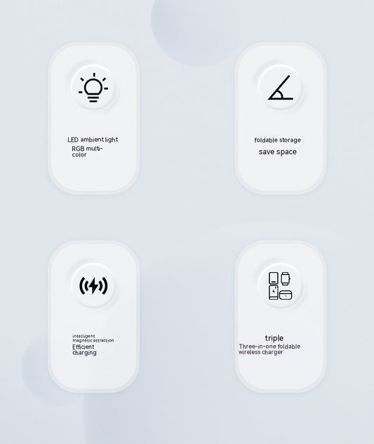 Magnetic Three-in-one Wireless Charger Electrical Magnetic Power Bank 5000 MA Magnetic Wireless Charger