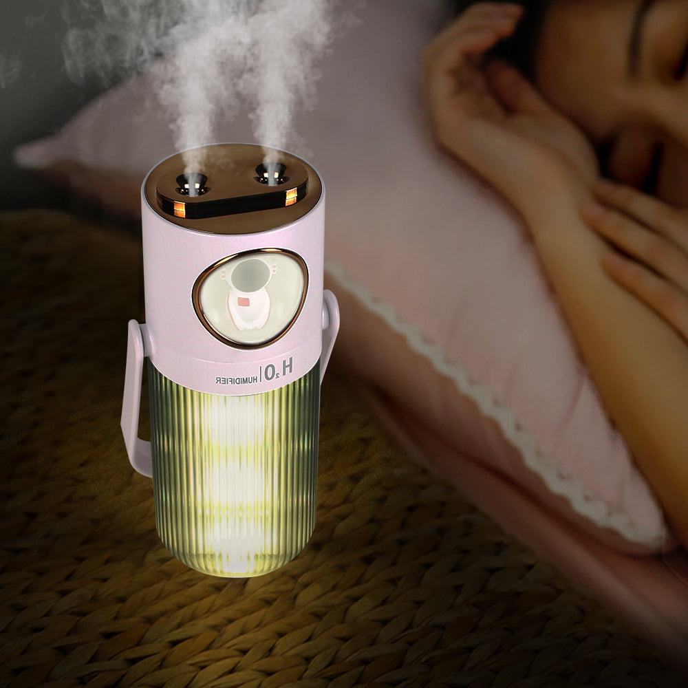 HOMEFISH \New Arrival 300ml Humidifier 2000mah Battery Operation Air Humidifier For Bedroom