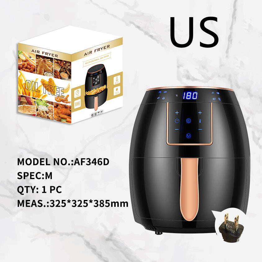 5.5 L US Standard Cross-border Air Fryer Touch Screen Automatic Fryer British Standard Deep Frying Pan Chips Machine Fryer