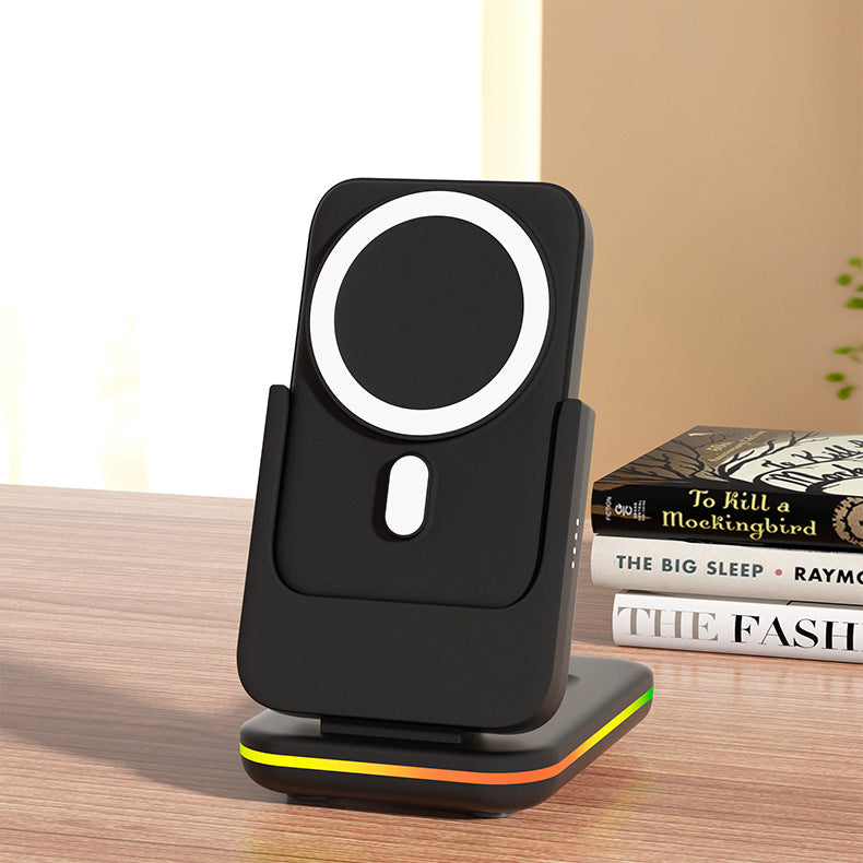 Magnetic Three-in-one Wireless Charger Electrical Magnetic Power Bank 5000 MA Magnetic Wireless Charger